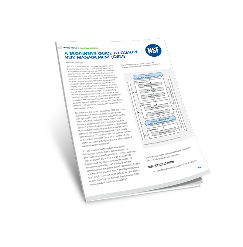 A beginner's guide to quality risk management from NSF