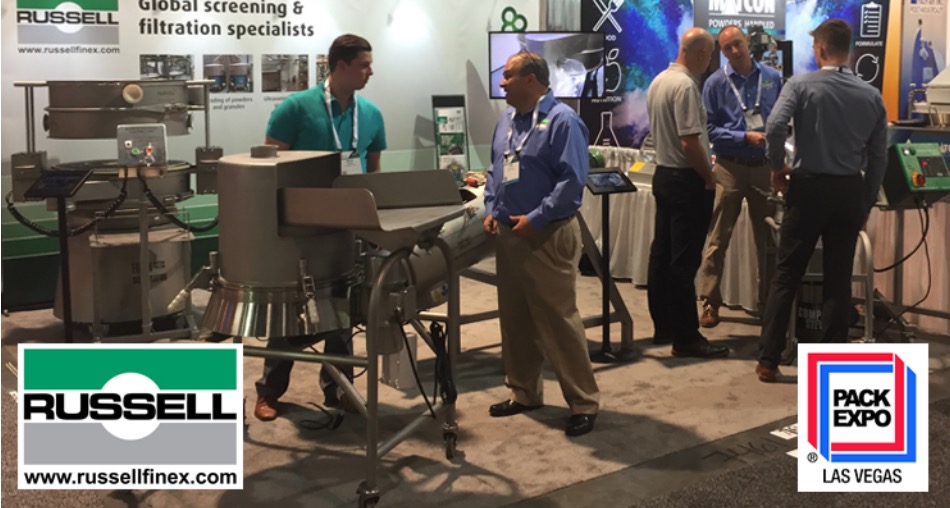 A display of innovative processing and packaging equipment at Pack Expo