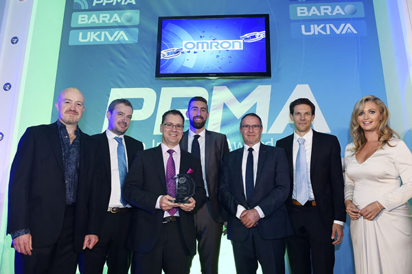  From left to right: Andy Parsons, Robert Pounder (Olmec UK), Jim Orford (Domino Printing Sciences), Steve Herbert (Domino Printing Sciences), Roger Etchell (Omron), Karim Ben Dakhlia (Blue Infinity) and Hayley McQueen (Sky Sports)