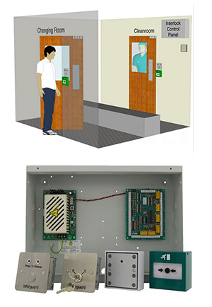 Door interlocks for cleanrooms, containment suites and laboratories