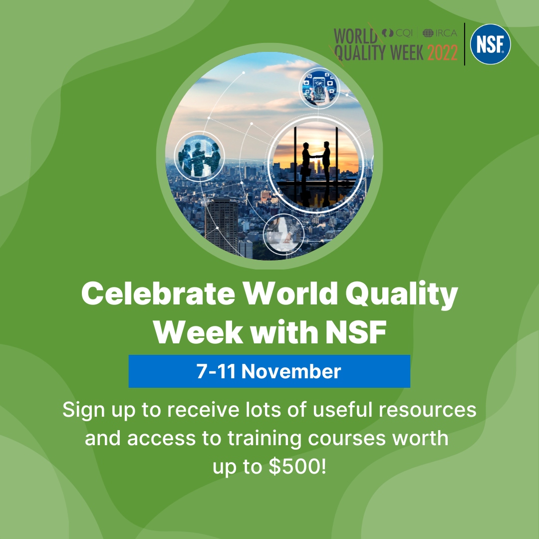 Join NSF’s Health Sciences Team for World Quality Week and receive valuable resources