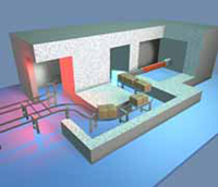 A schematic of Isotron’s Electron Beam processing plant at Daventry, UK