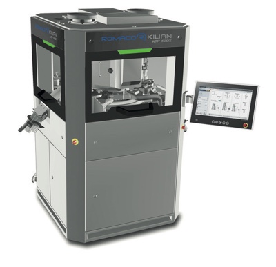 The Kilian KTP 590X single-sided rotary press is equipped with three separate compression stations