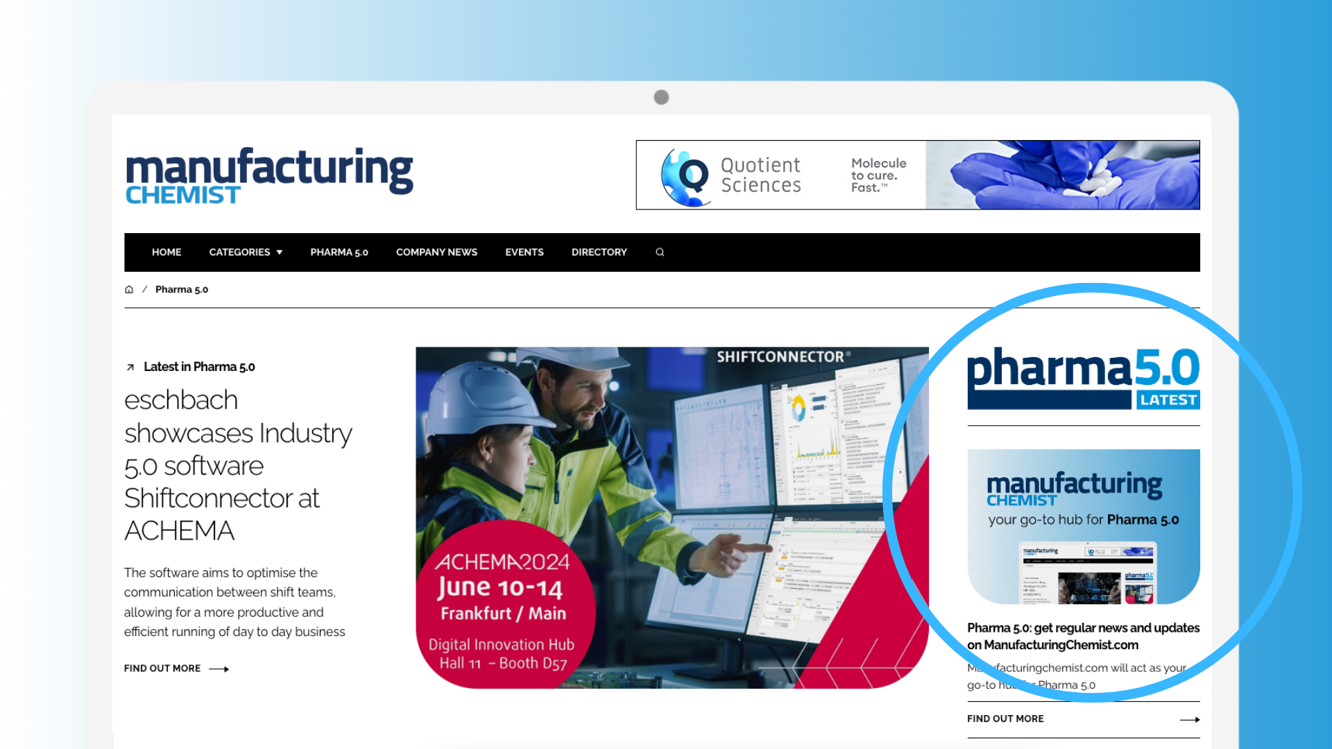 Pharma 5.0: regular news and updates on manufacturingchemist.com