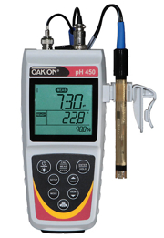 The Oakton pH 450 meter features six-point calibration