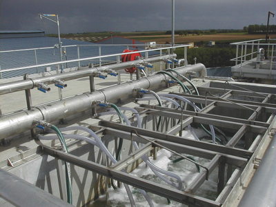 On site biological wastewater treatment can be achieved using aerobic membrane bioreactors (MBRs), such as Veolia's Biosep