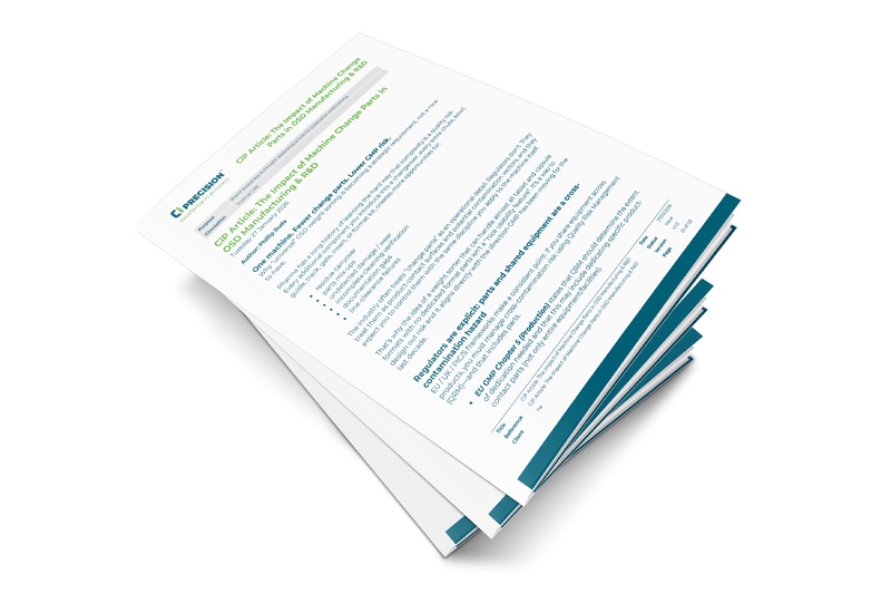 The impact of machine change parts in OSD manufacturing and R&D