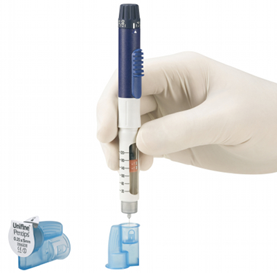 The Unifine Pentips Plus has a dedicated chamber to store a used needle safely