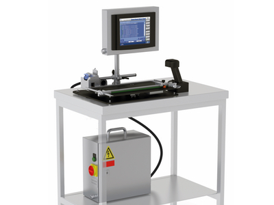  Compact tabletop device for serialising small batch sizes of folded boxes