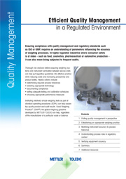 Efficient quality management in a regulated environment 