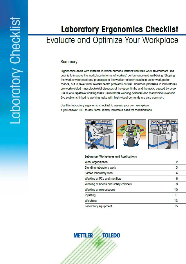 Free lab checklist on lab ergonomics