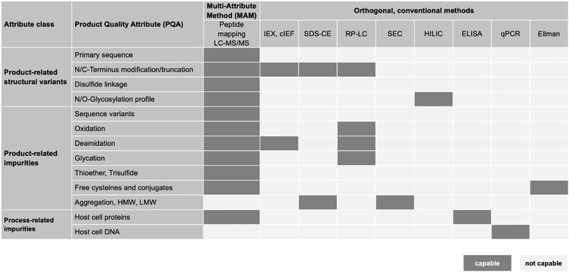 Figure 1: The multi-attribute method’s ability to analyse many product quality attributes (PQAs) in parallel could replace conventional approaches