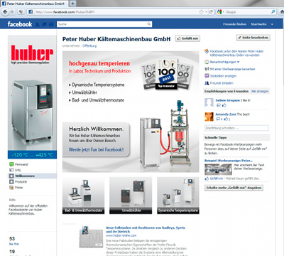 Huber Kältemaschinenbau now on Facebook
