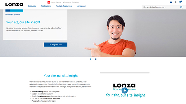 Lonza launches new bioscience website
