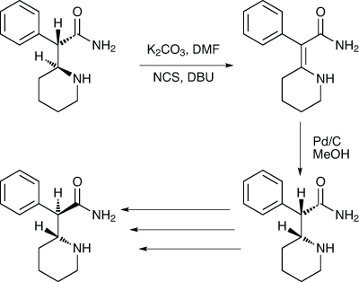 Scheme 4: Emcure has found a means to improve the yield of an intermediate in production of dexmethylphenidate