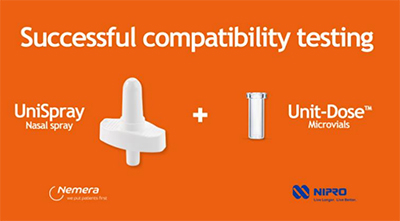 Nemera's UniSpray compatible with Nipro's unit-dose microvials
