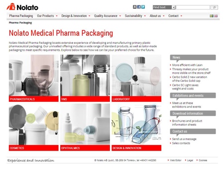 Nolato Medical Pharma Packaging launches new website