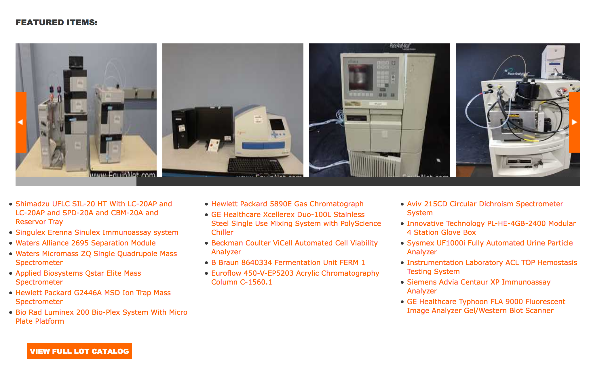 Online auction from EquipNet