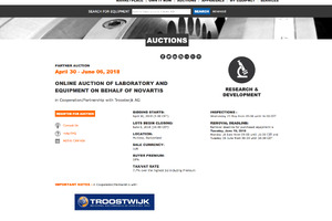 Online auction on behalf of Novartis