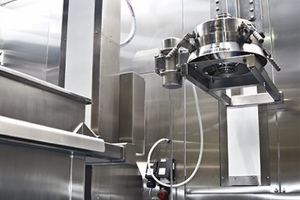 Pharmaceutical downflow booth integrates screening equipment
