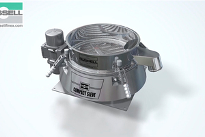 Round industrial screener for chemical powders
