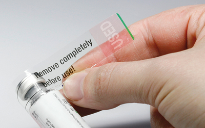 Schreiner MediPharm label prevents illegal vial re-use