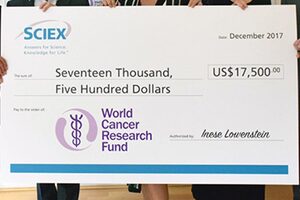 SCIEX supports cancer survival research through donation to World Cancer Research Fund