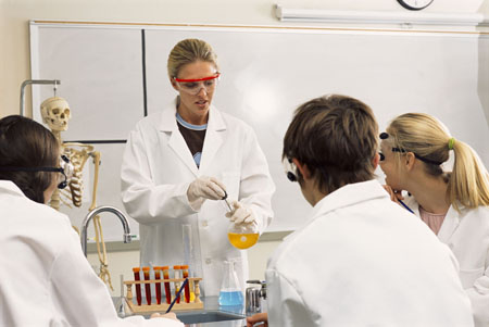 The careful disposal of chemicals