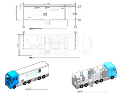 Figure 2: Example of a mobile processing system, which can be a truck or trailer-based unit