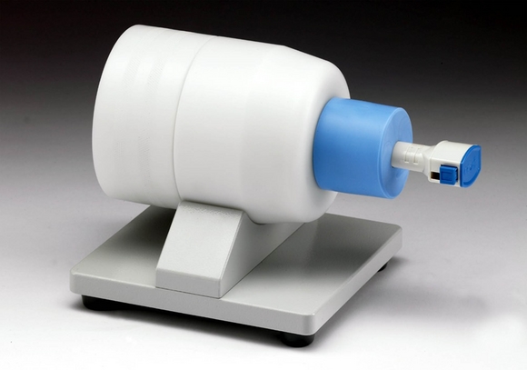 Waste shot collector helps simplify inhaler testing