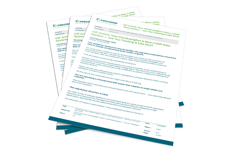Your checkweigher is now a GMP data system — are you treating it like one?